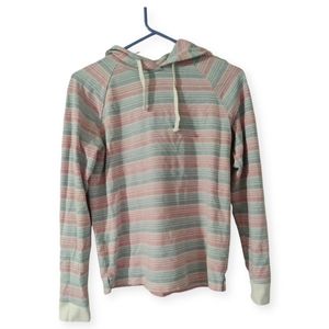 Marine Layer Striped Hoodie in Pink and Green